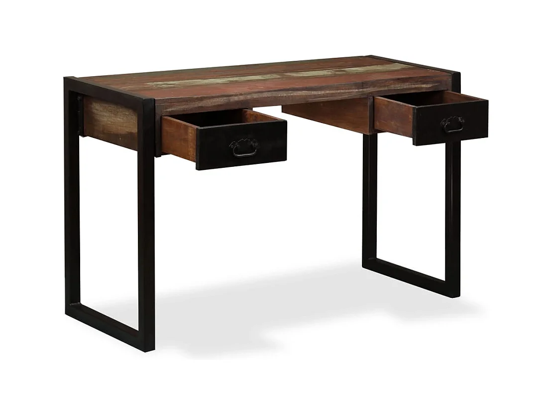 Bureau met 2 lades Massief gerecycled hout 120x50x76 cm