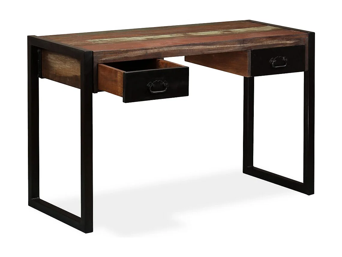 Bureau met 2 lades Massief gerecycled hout 120x50x76 cm