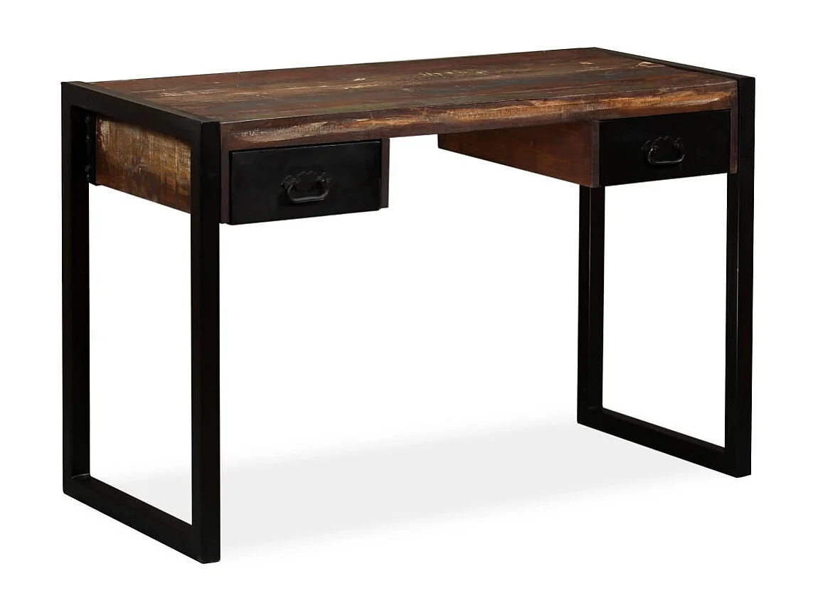 Bureau met 2 lades Massief gerecycled hout 120x50x76 cm