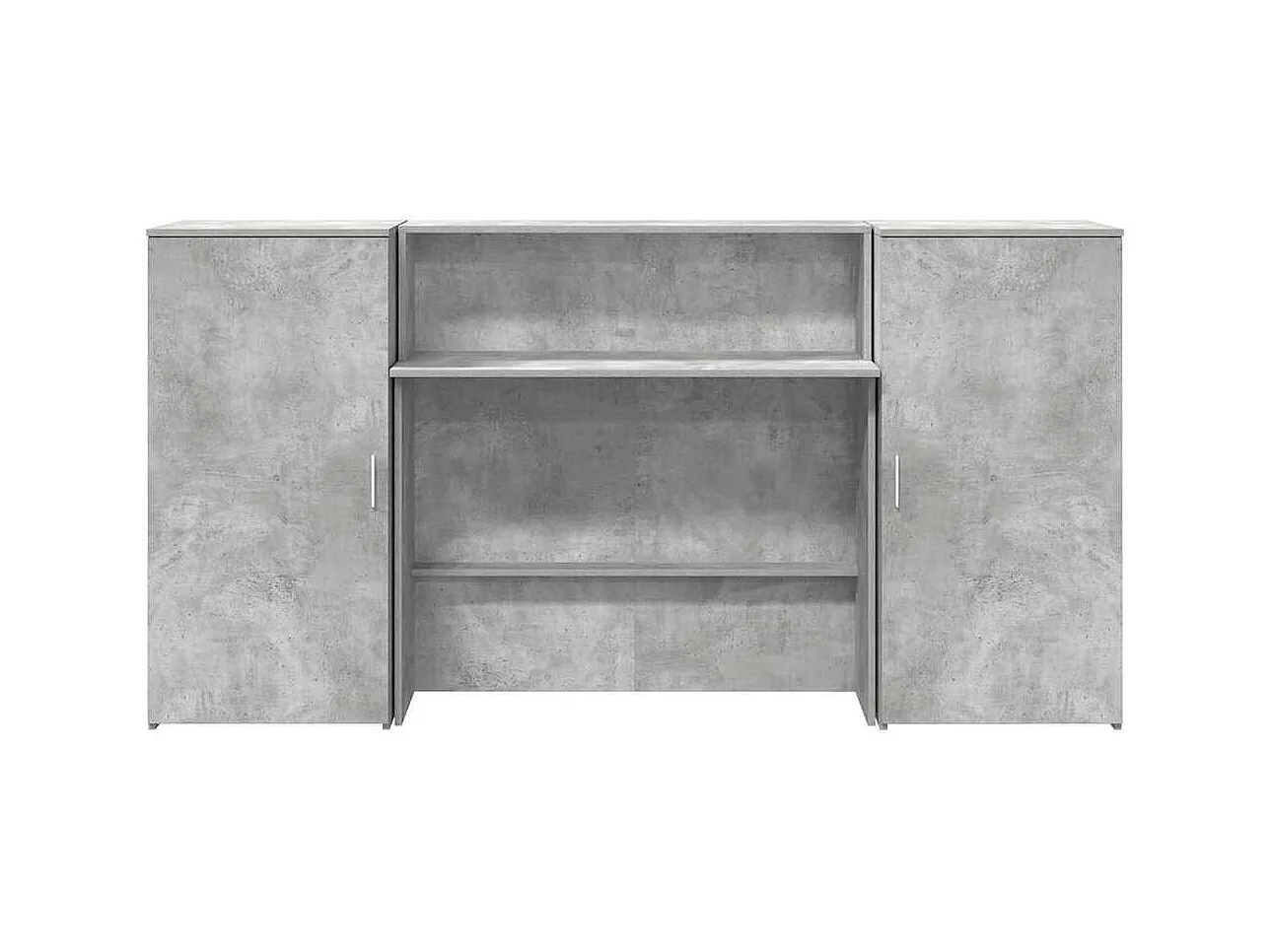Bureau de réception gris béton 200x50x103,5cm bois d'ingénierie