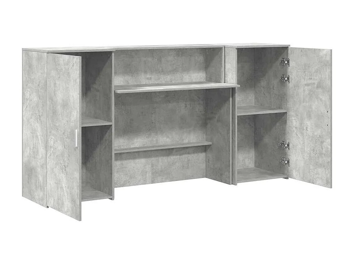Bureau de réception gris béton 200x50x103,5cm bois d'ingénierie