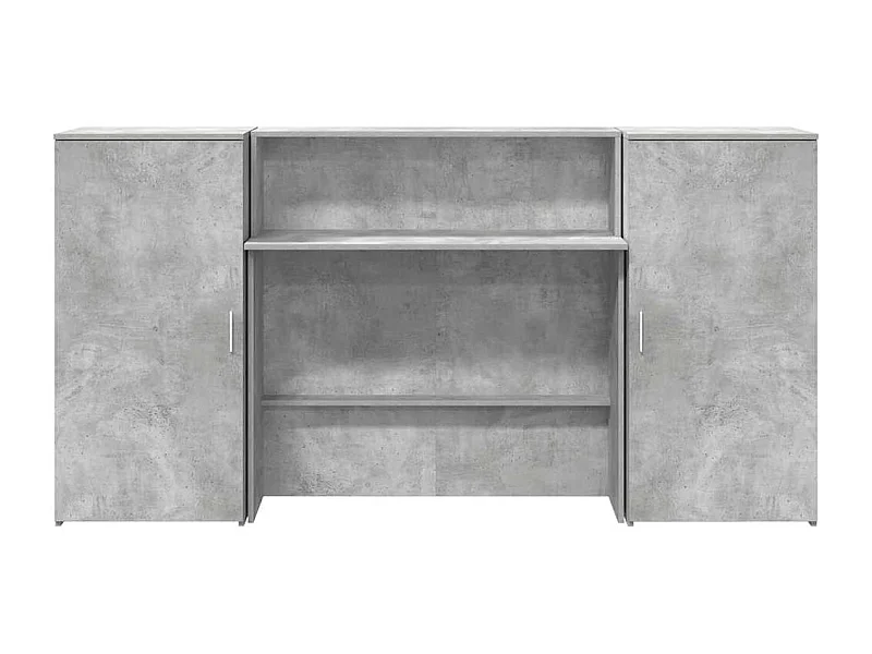 Bureau de réception gris béton 200x50x103,5cm bois d'ingénierie