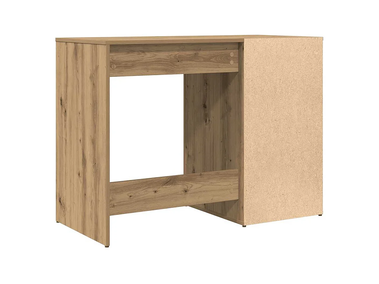 Bureau chêne artisanal 100x49x75 cm bois d'ingénierie