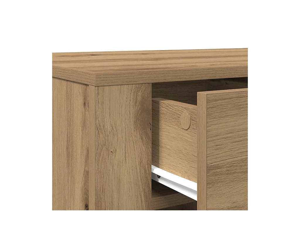 Bureau chêne artisanal 100x49x75 cm bois d'ingénierie