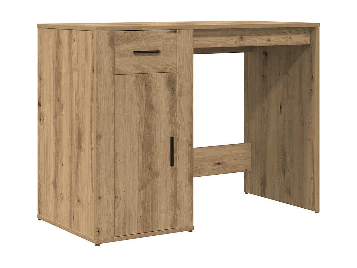 Escritorio de roble artesanal 100x49x75 cm madera de ingeniería