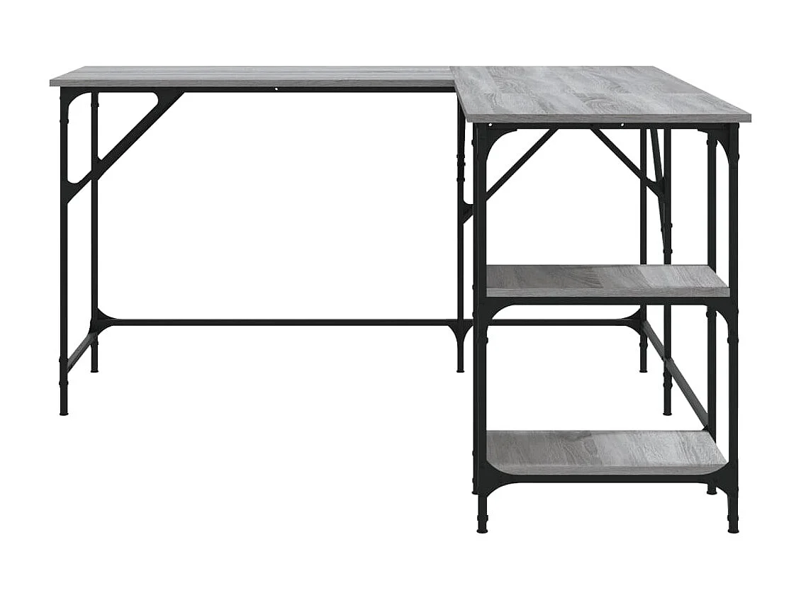 Scrivania Sonoma grigia 139x139x75 cm in legno ingegnerizzato