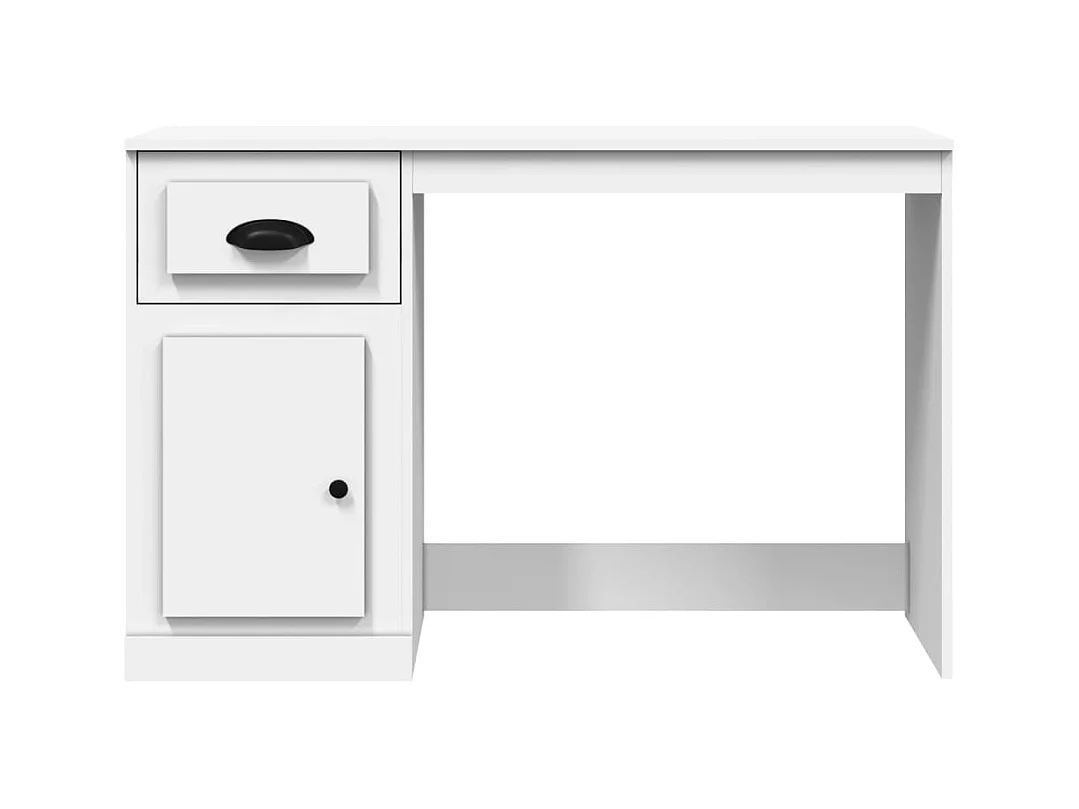 Schreibtisch mit Schublade weiß 115x50x75 cm Holzwerkstoff
