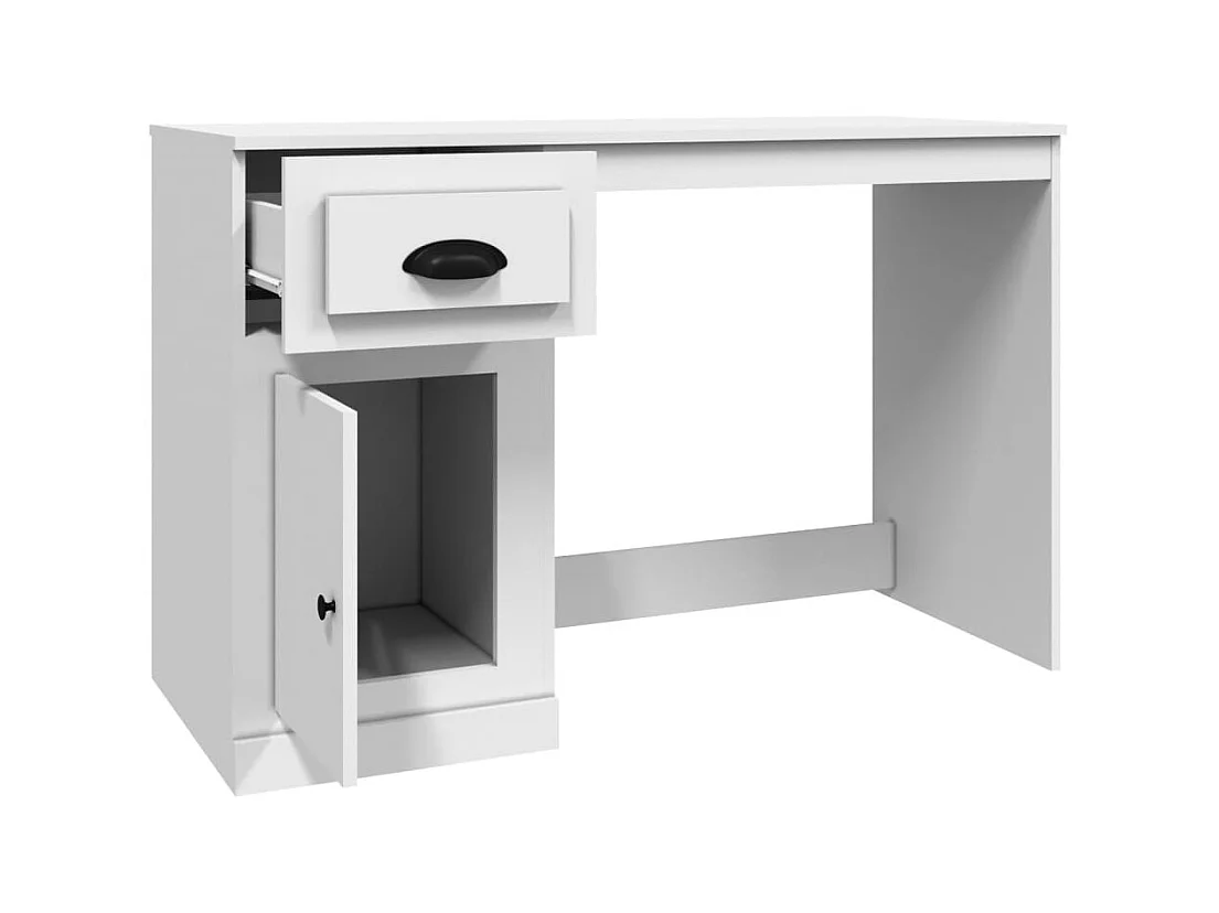 Schreibtisch mit Schublade weiß 115x50x75 cm Holzwerkstoff