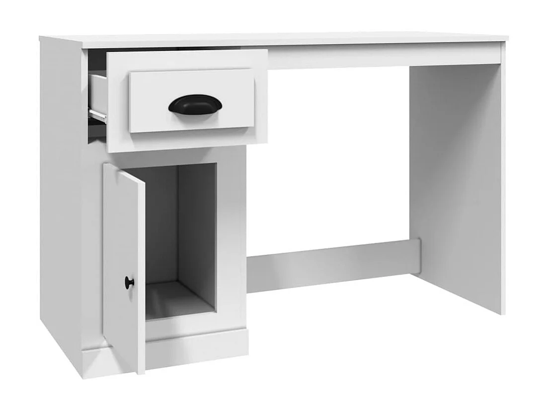 Scrivania con cassetto bianco 115x50x75 cm in legno ingegnerizzato