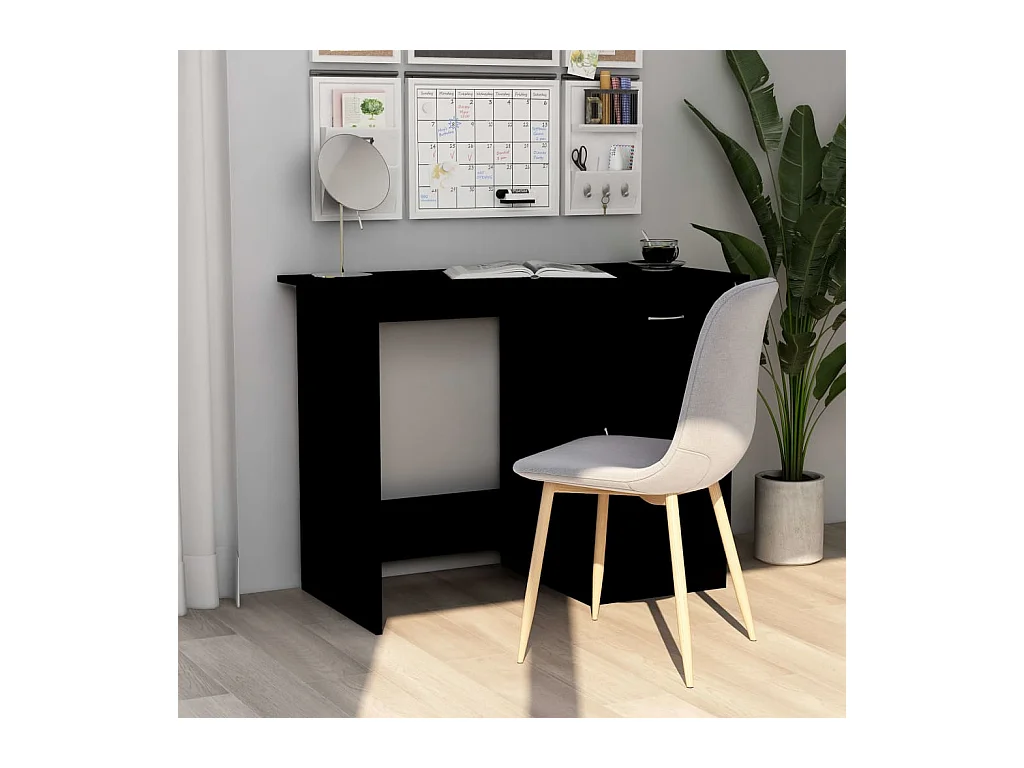 Zwart bureau 100x50x76 cm bewerkt hout