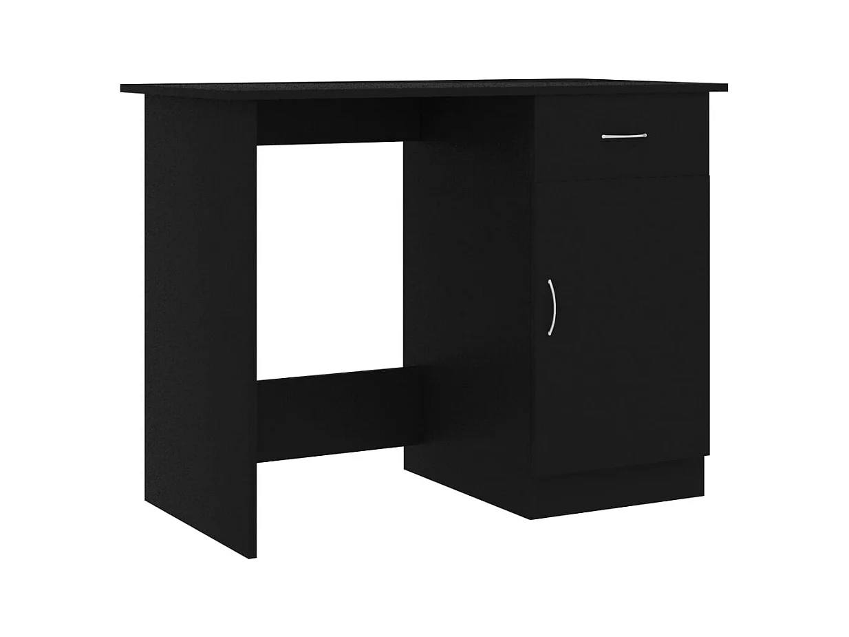 Zwart bureau 100x50x76 cm bewerkt hout