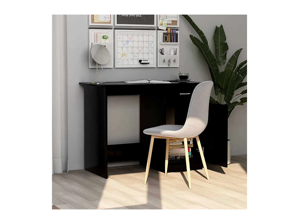 Zwart bureau 100x50x76 cm bewerkt hout