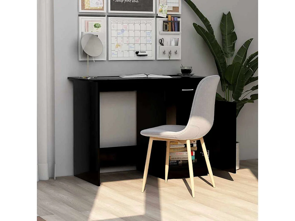 Escritorio negro 100x50x76 cm Madera de ingeniería