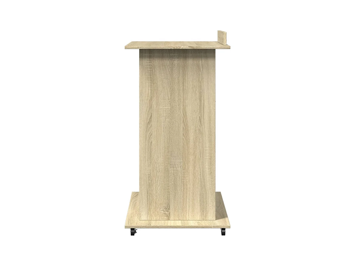 Scrivania in legno ingegnerizzato di rovere Sonoma, con ruote e cassetto