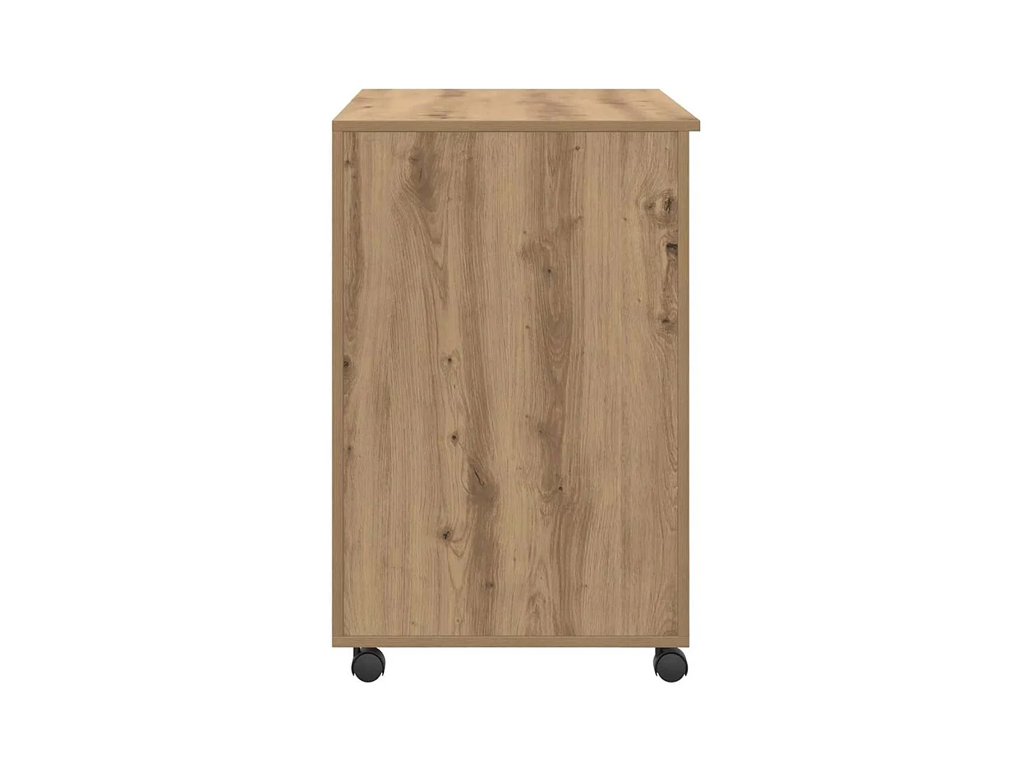 Bureau avec roulettes avec roue chêne artisanal 91 x 50 x 77 cm