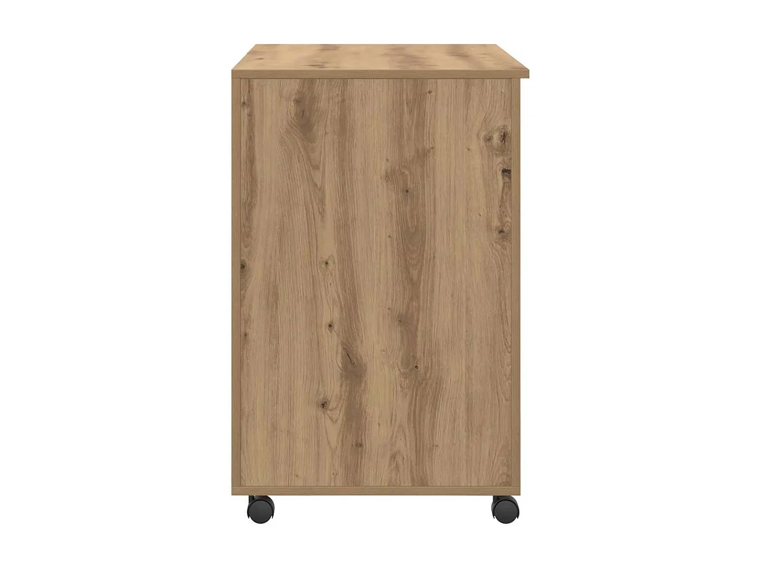 Bureau avec roulettes avec roue chêne artisanal 91 x 50 x 77 cm