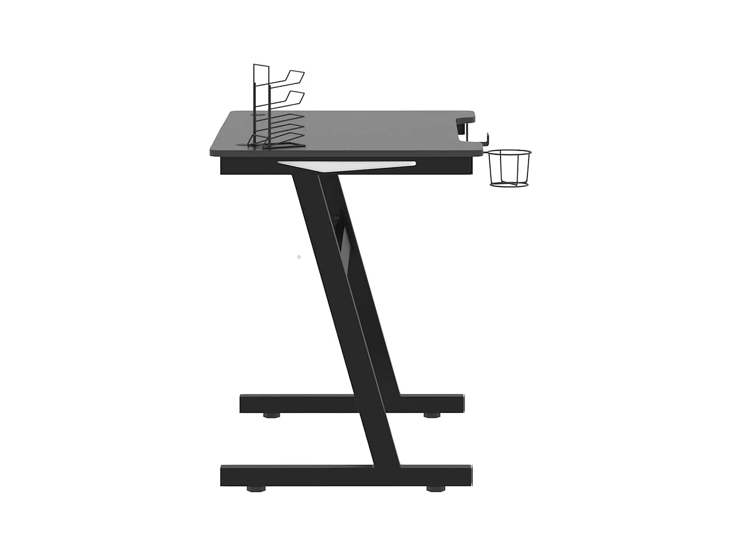 LED Gaming Bureau met Z-vormige Poten Zwart 90x60x75 cm