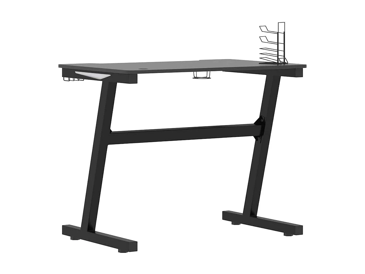 Escritorio Gaming LED con Patas en Forma de Z Negro 90x60x75 cm