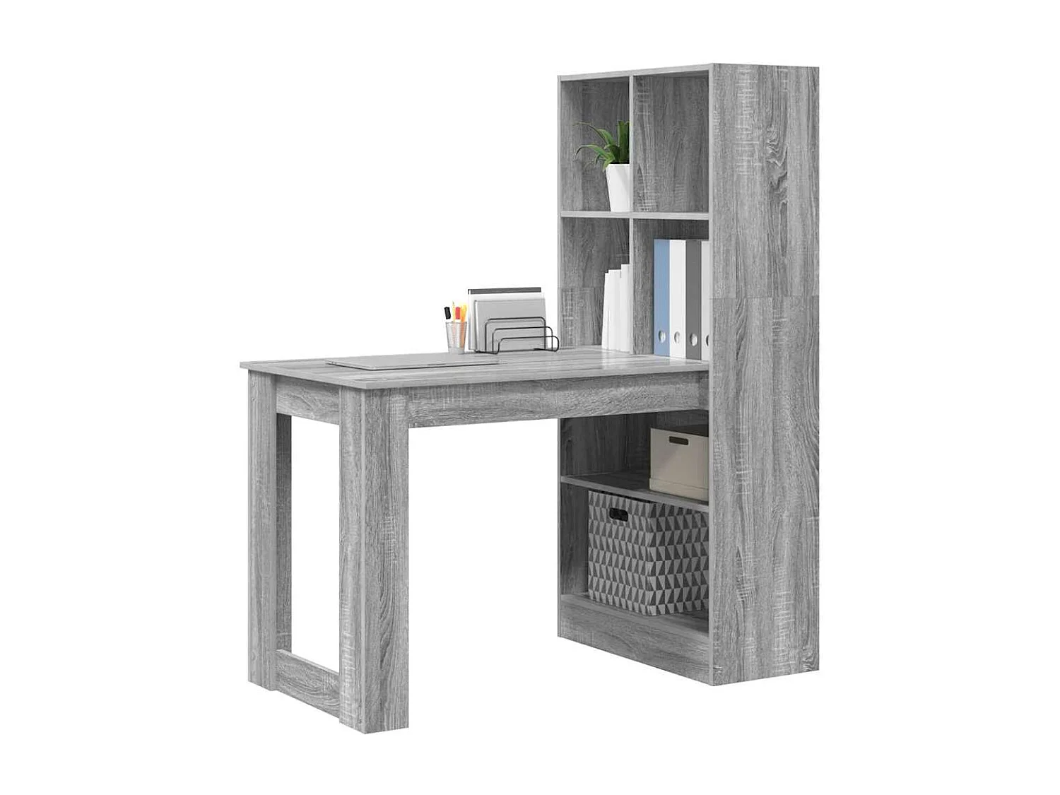 Scrivania Sonoma Grey 122 x 67 x 145 cm in legno ingegnerizzato