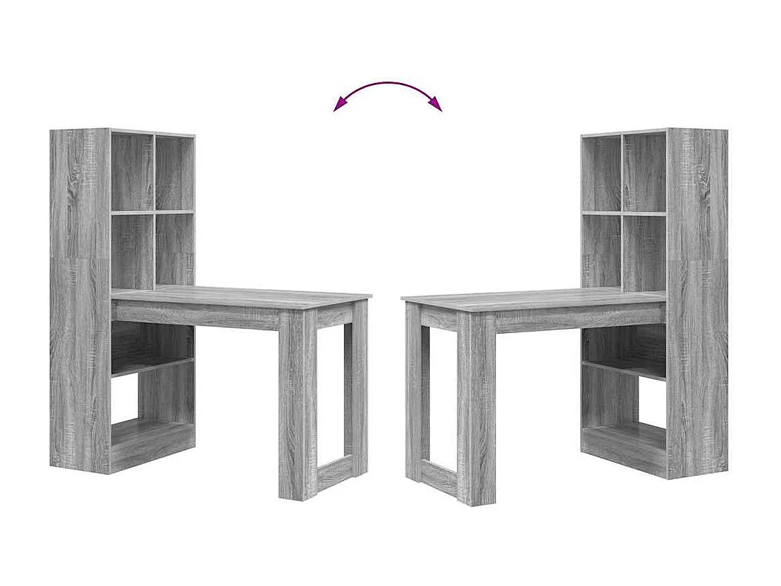 Scrivania Sonoma Grey 122 x 67 x 145 cm in legno ingegnerizzato