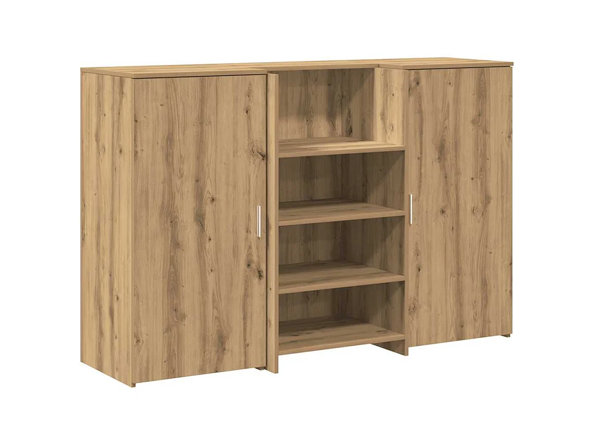 Bureau réception chêne artisanal 155x50x103,5cm bois ingénierie