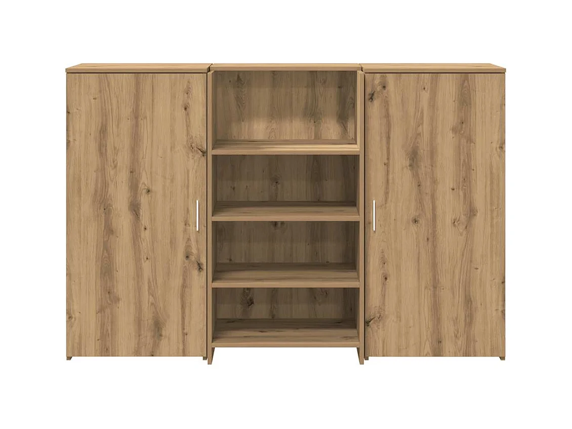 Bureau réception chêne artisanal 155x50x103,5cm bois ingénierie