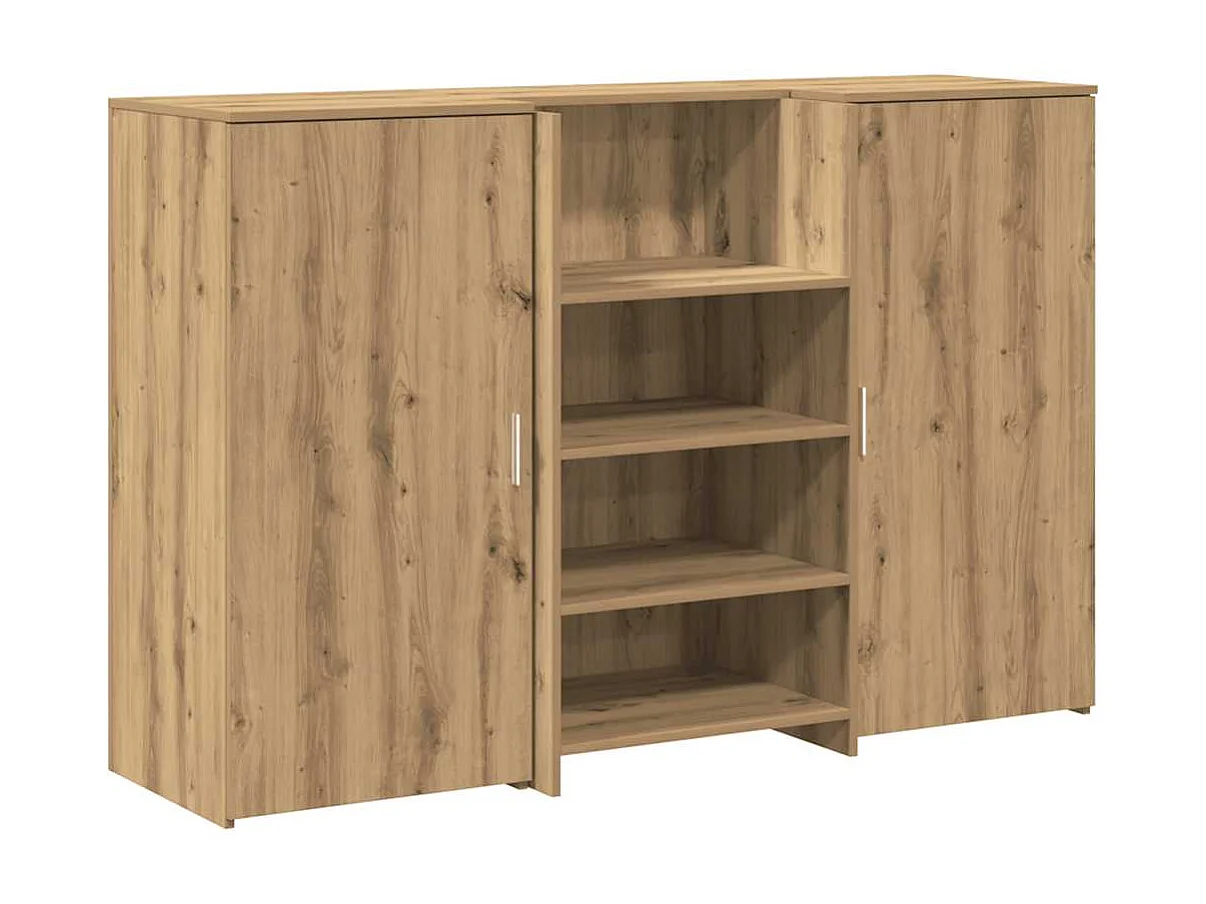 Bureau réception chêne artisanal 155x50x103,5cm bois ingénierie