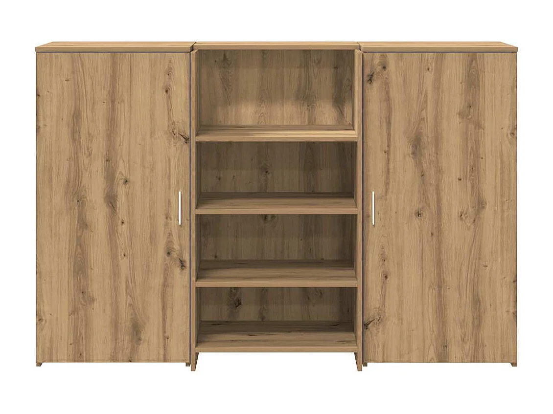 Bureau réception chêne artisanal 155x50x103,5cm bois ingénierie