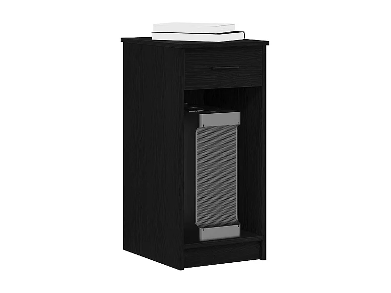 Supporto per torre computer con cassetto nero 35x45x77 cm