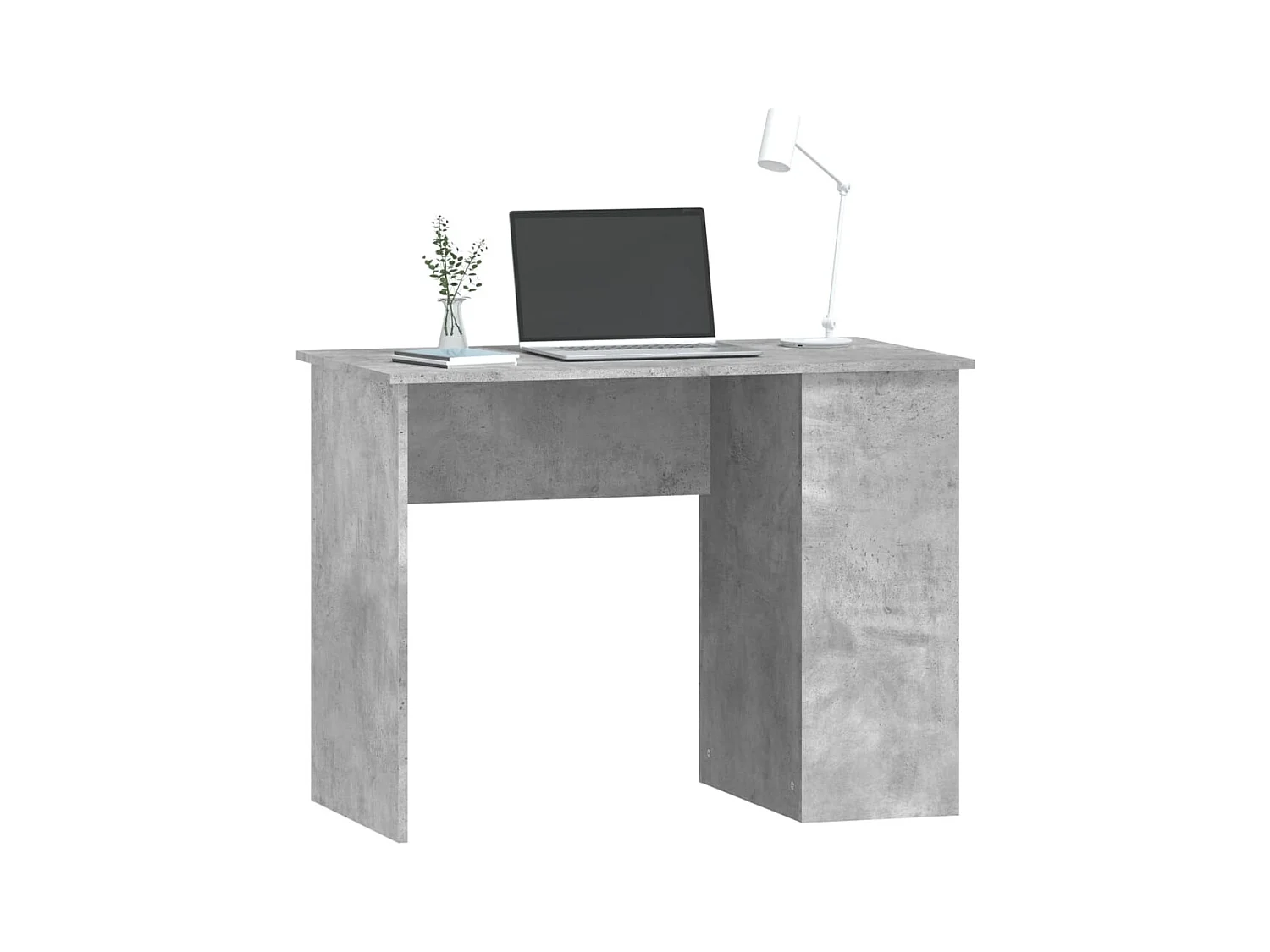 Betongrijs bureau 100x55x75 cm bewerkt hout