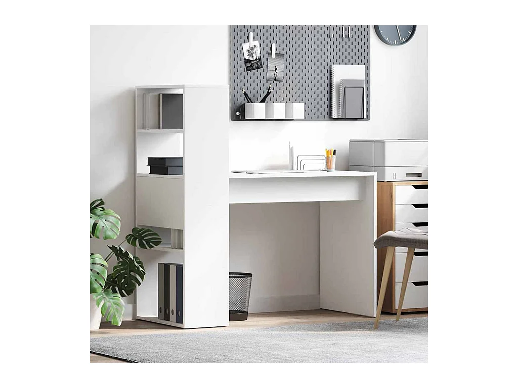 Scrivania con ripiano Bianco 113 x 54 x 120 cm Legno ingegnerizzato