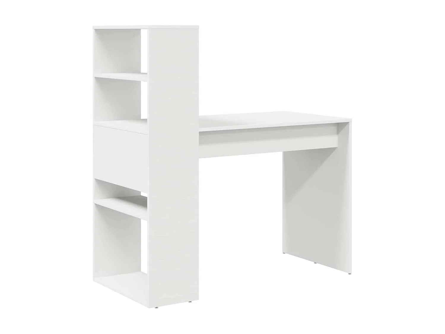Bureau avec étagère Blanc 113 x 54 x 120 cm Bois d'ingénierie