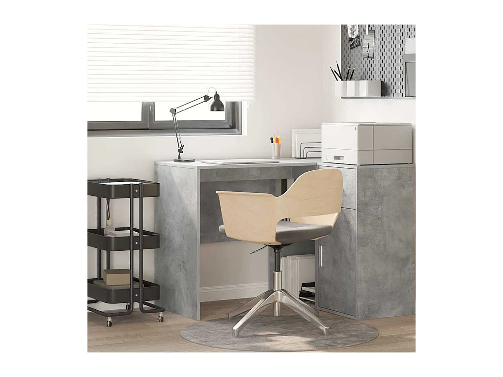 Bureau Gris béton 102 x 50 x 75 cm Bois d'ingénierie