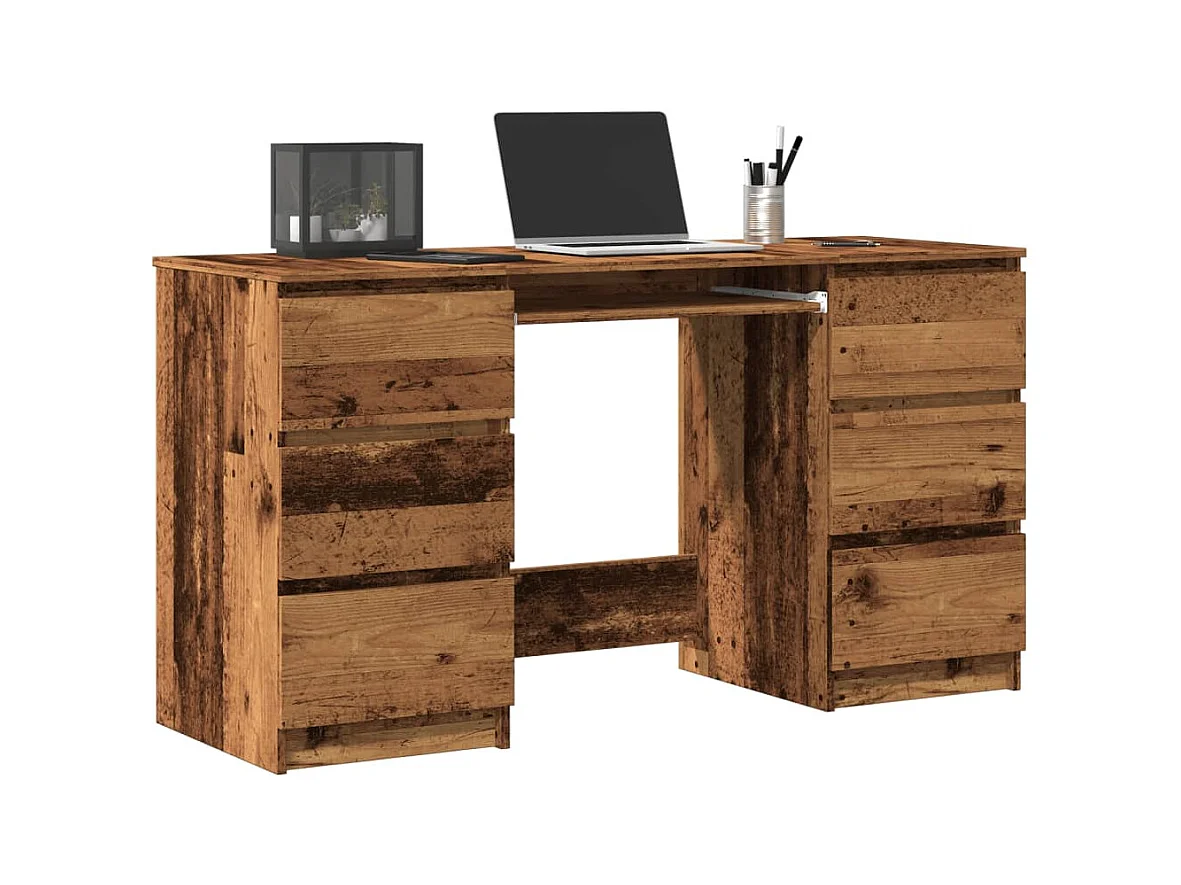 Bureau vieux bois 140x50x77 cm bois d'ingénierie
