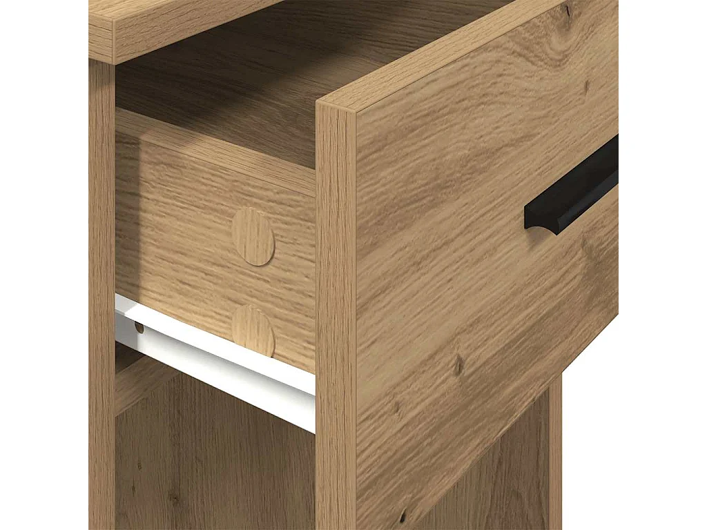 Support de tour d'ordinateur tiroir chêne artisanal 35x45x77 cm