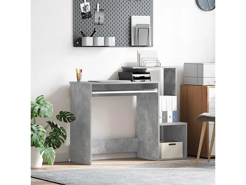 Scrivania grigio cemento 106 x 40 x 88,5 cm in legno ingegnerizzato