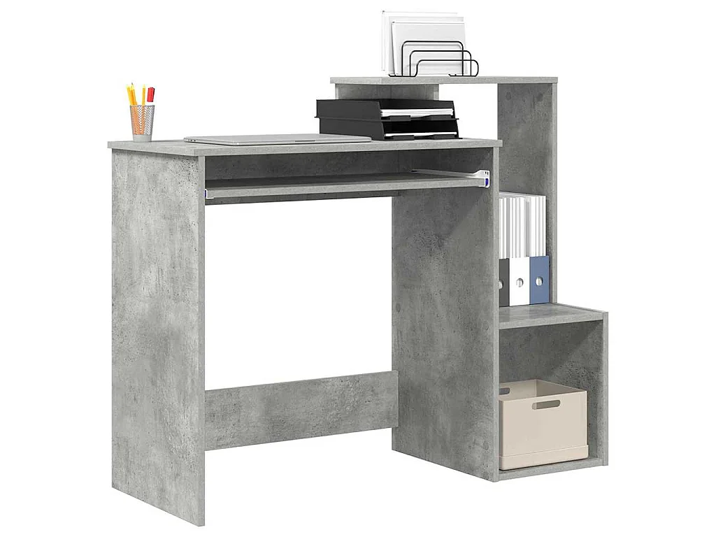 Scrivania grigio cemento 106 x 40 x 88,5 cm in legno ingegnerizzato