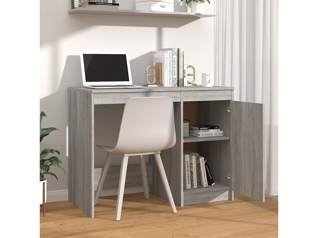Scrivania Sonoma Grey 100x50x76 cm in legno ingegnerizzato