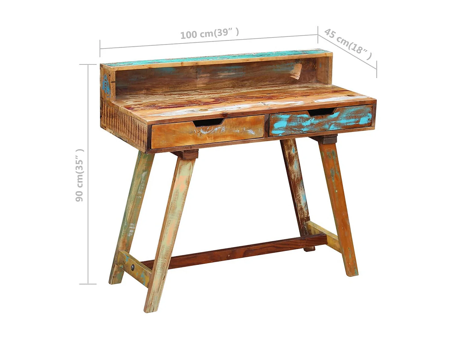 Escritorio de madera maciza recuperada