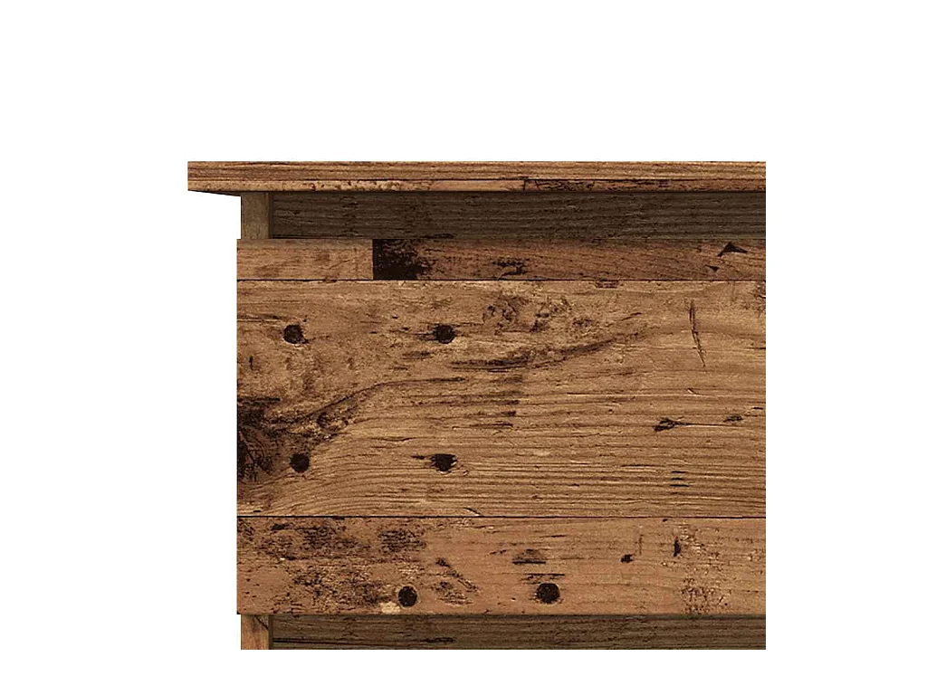 Oud houten hoekbureau 145x100x76 cm bewerkt hout