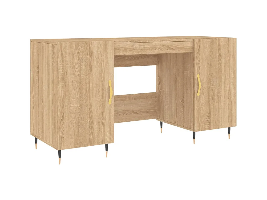 Bureau chêne sonoma 140x50x75 cm bois d'ingénierie
