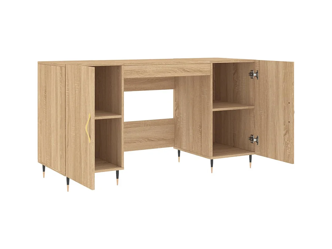 Bureau chêne sonoma 140x50x75 cm bois d'ingénierie
