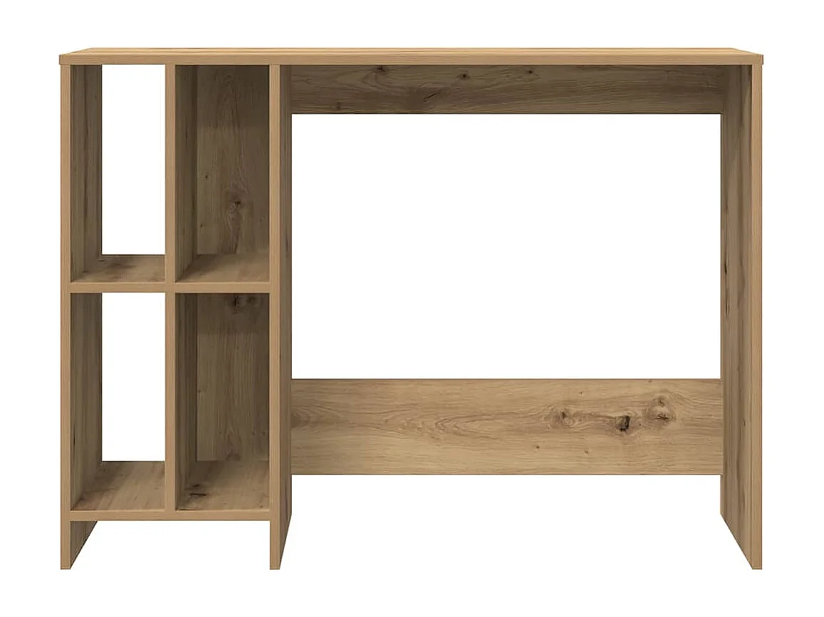 Bureau chêne artisanal 102,5x35x75 cm bois d'ingénierie