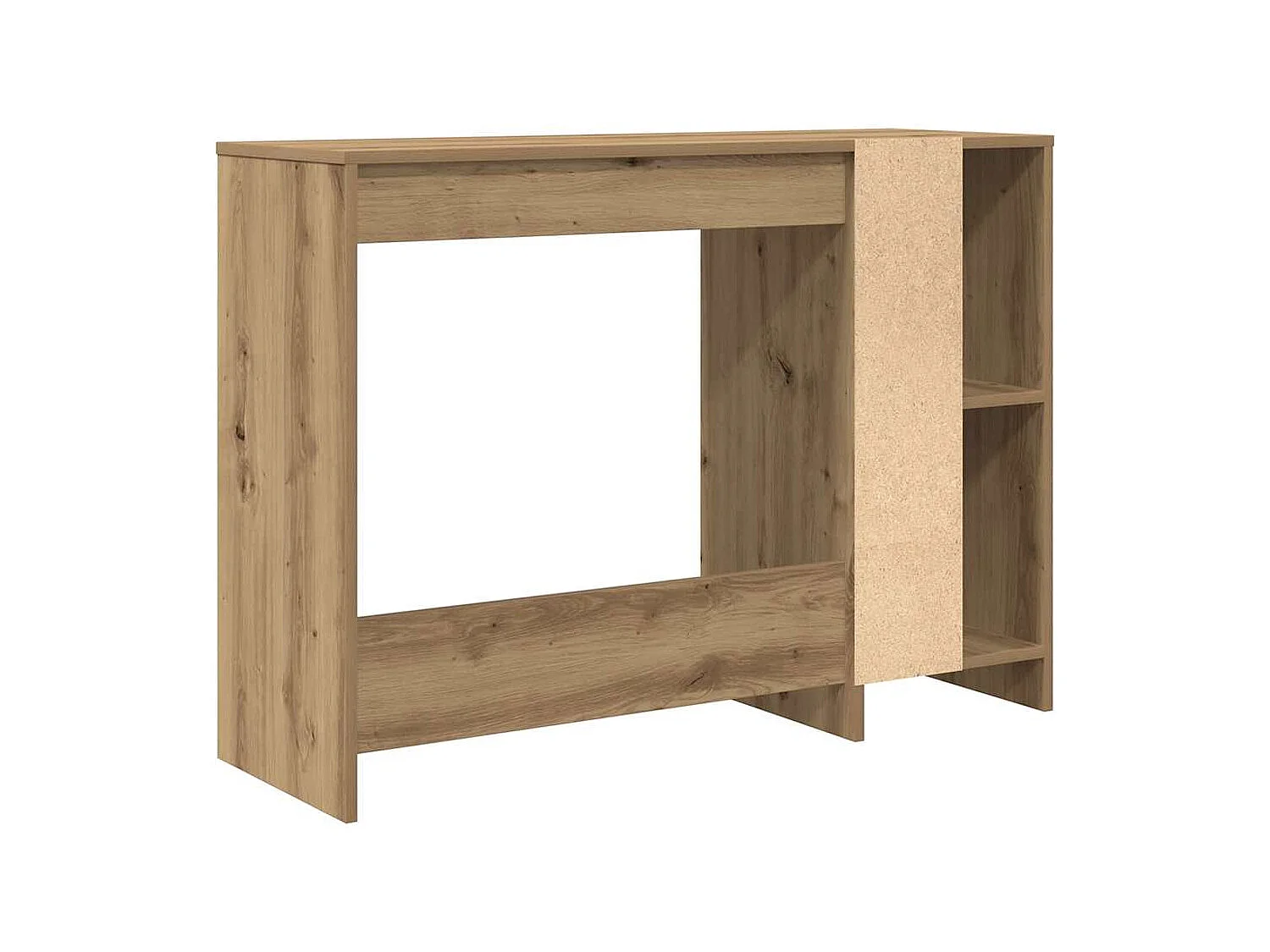 Bureau chêne artisanal 102,5x35x75 cm bois d'ingénierie