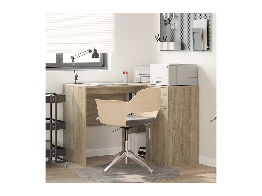 Bureau d'angle avec tiroir 2 pcs Chêne Sonoma 102 x 50 x 75 cm