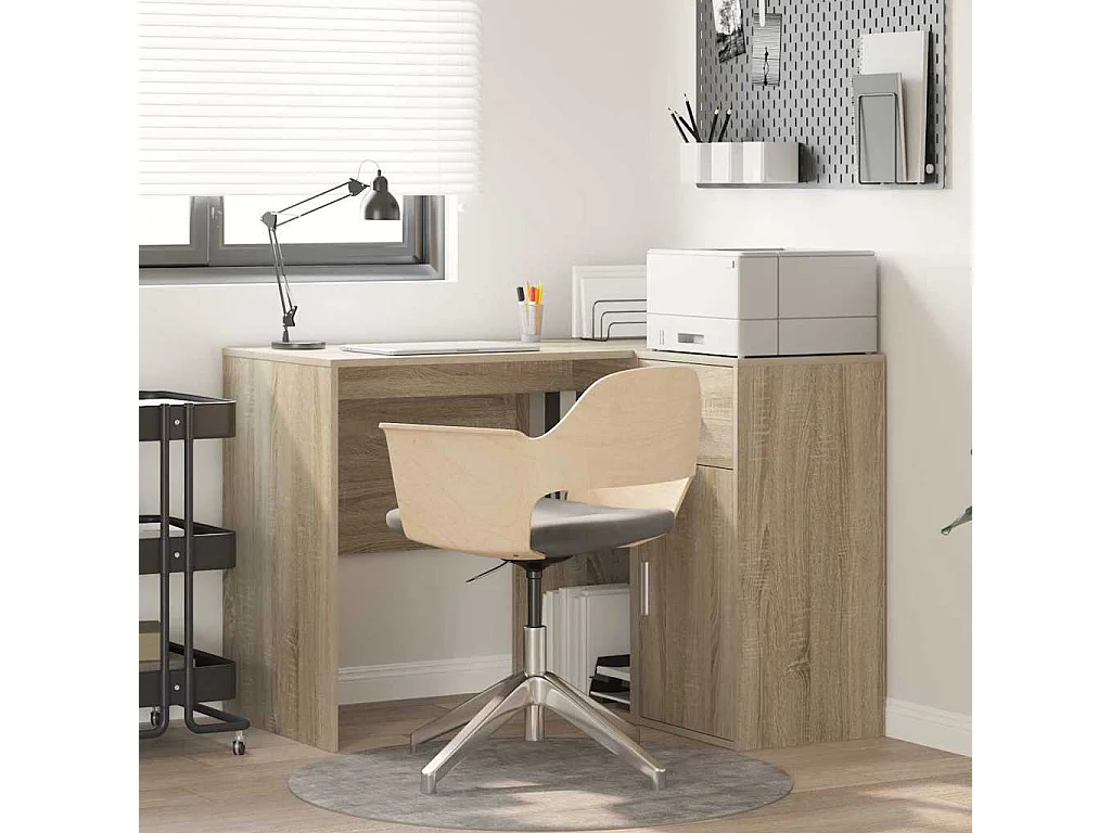 Bureau d'angle avec tiroir 2 pcs Chêne Sonoma 102 x 50 x 75 cm