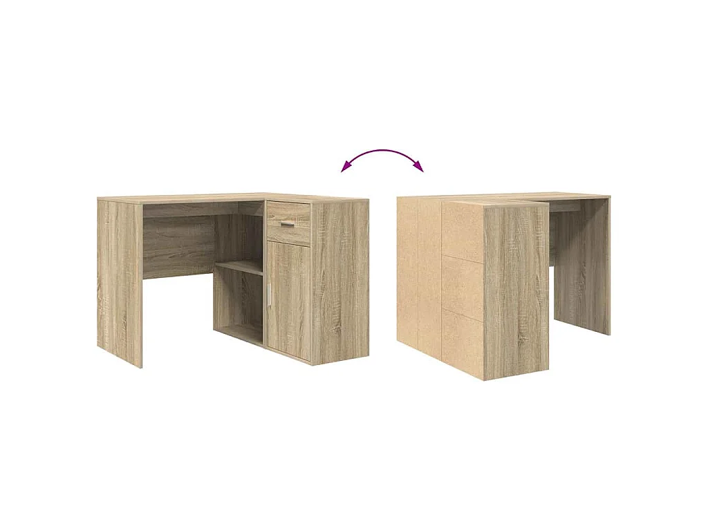 Eckschreibtisch mit Schublade 2-tlg. Sonoma Eiche 102 x 50 x 75 cm