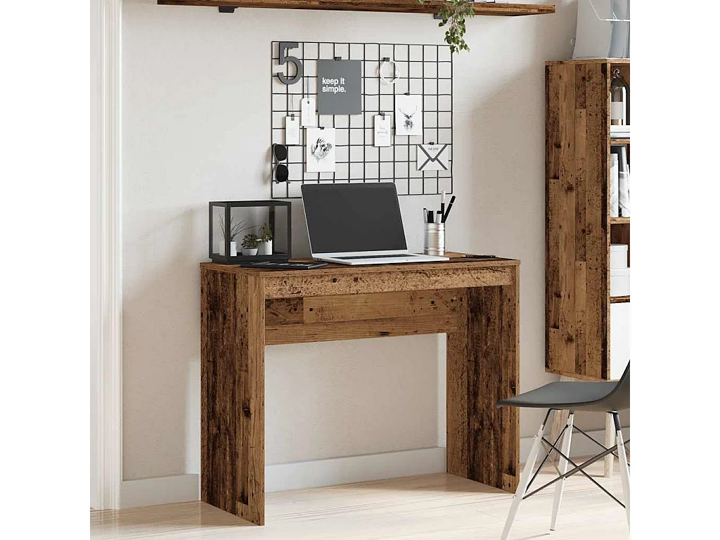 Scrivania in legno antico 90x40x72 cm in legno ingegnerizzato