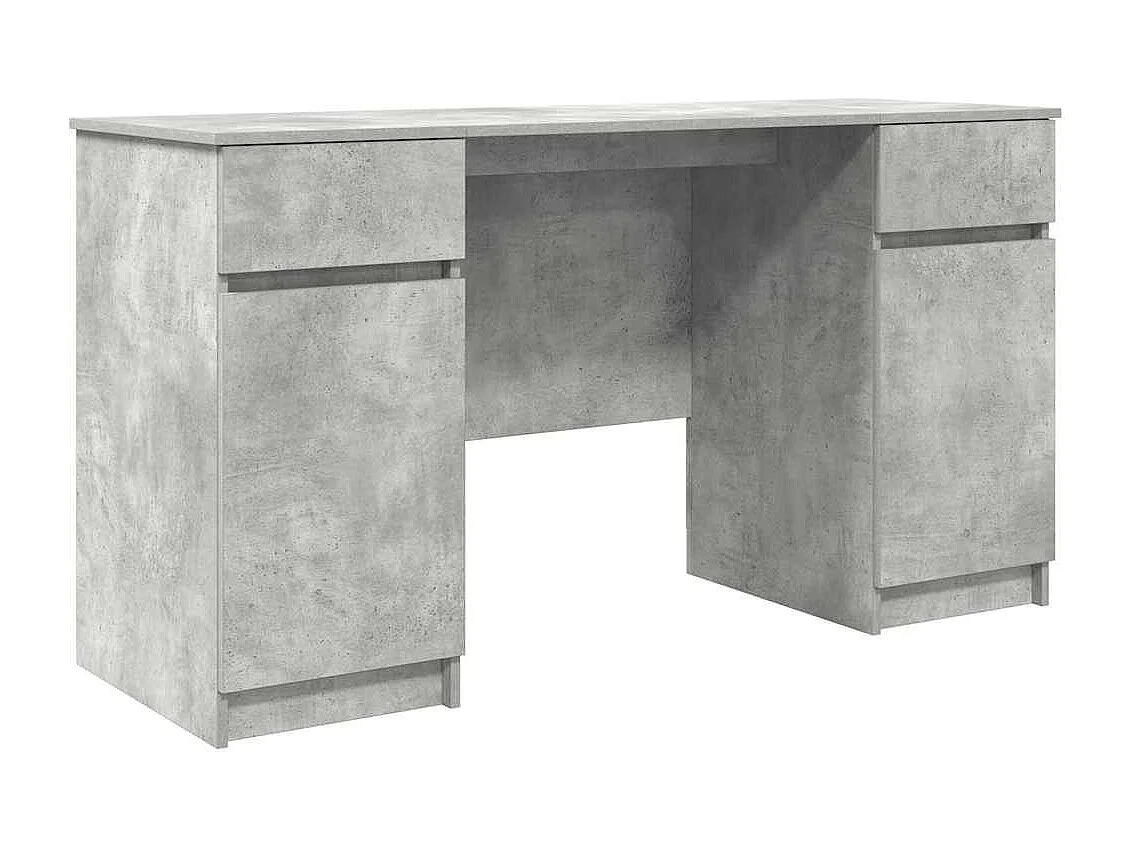 Bureau avec porte Gris béton 140 x 49 x 76 cm Bois d'ingénierie