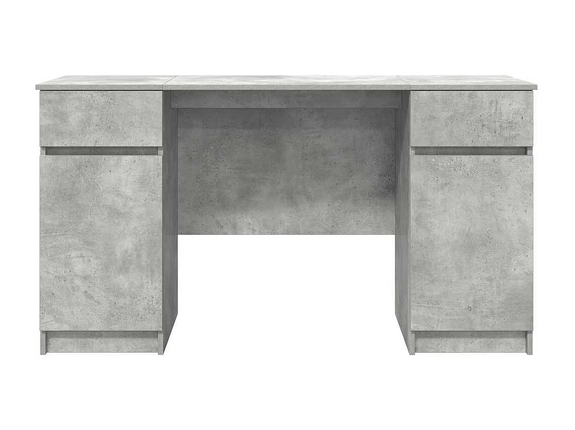 Bureau avec porte Gris béton 140 x 49 x 76 cm Bois d'ingénierie
